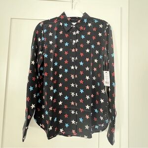 NWT Equipment Silk Star Patterned Button-Up Shirt, XS